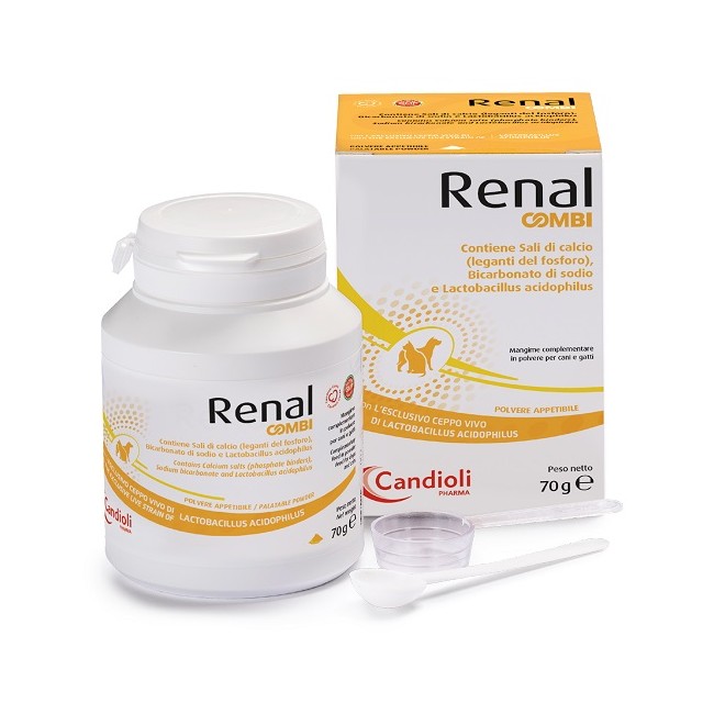 Renal Combi Integratore Integratore antiossidante per cani e gatti 70 g Renal Combi Integratore Integratore antiossidante per cani e gatti 70 g
