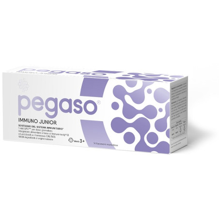 Confezione da 14 flaconcini di Pegaso Immuno Junior Integratore Per Le Difese Immunitarie Dei Bambini. Confezione da 14 flaconcini di Pegaso Immuno Junior Integratore Per Le Difese Immunitarie Dei Bambini.