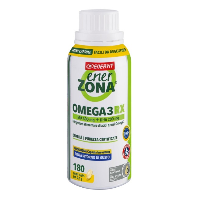 Flacone da 180 capsule di Enerzona Omega 3RX Integratore Di Acidi Grassi Da Olio Di Pesce. Flacone da 180 capsule di Enerzona Omega 3RX Integratore Di Acidi Grassi Da Olio Di Pesce.