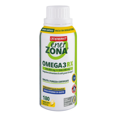 Flacone da 180 capsule di Enerzona Omega 3RX Integratore Di Acidi Grassi Da Olio Di Pesce. Flacone da 180 capsule di Enerzona Omega 3RX Integratore Di Acidi Grassi Da Olio Di Pesce.