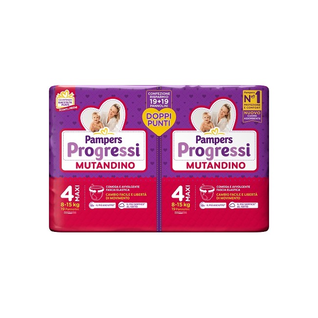 Pampers Progressi Mutandino Maxi Pacco Doppio 38 Pezzi