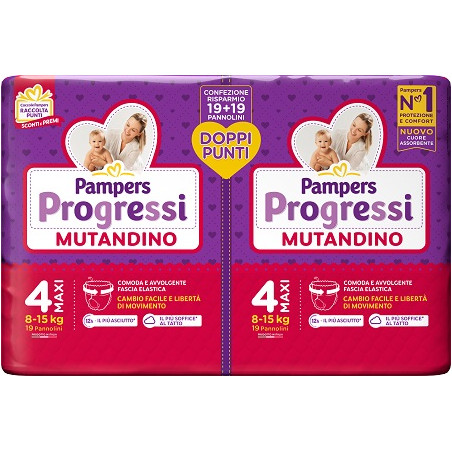 Pampers Progressi Mutandino Maxi Pacco Doppio 38 Pezzi