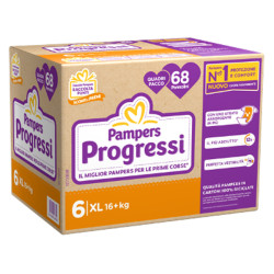 PAMPERS QUADRI PROGRESSI XL 68 PEZZI