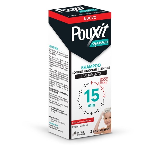 SHAMPOO CONTRO PIDOCCHI E LENDINI POUXIT TRATTAMENTO CON PETTINE INCLUSO 200 ML SHAMPOO CONTRO PIDOCCHI E LENDINI POUXIT TRATTAMENTO CON PETTINE INCLUSO 200 ML