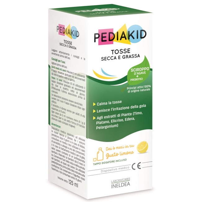 PEDIAKID TOSSE SECCA E GRASSA SCIROPPO 125 ML PEDIAKID TOSSE SECCA E GRASSA SCIROPPO 125 ML
