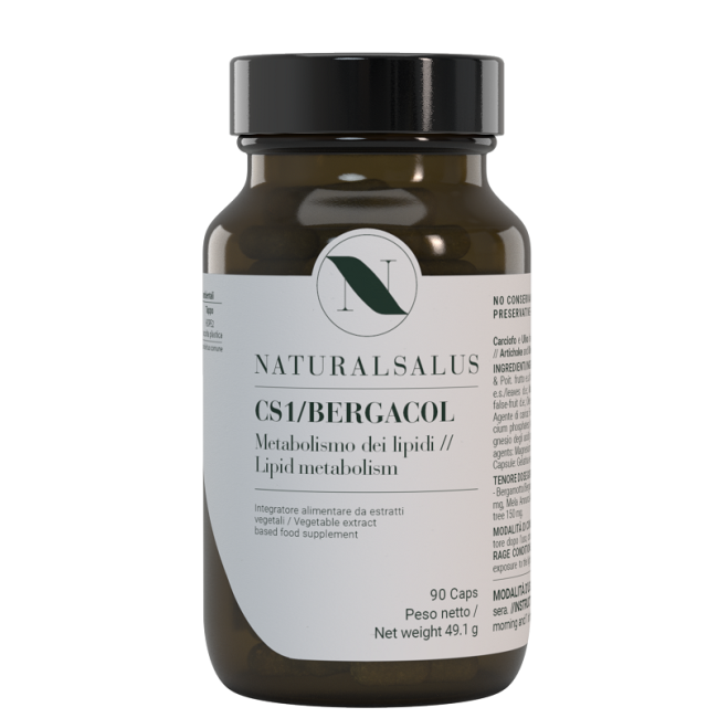Confezione da 90 capsule di Naturalsalus CS1 Bergacol, integratore per abbassare colesterolo e trigliceridi.