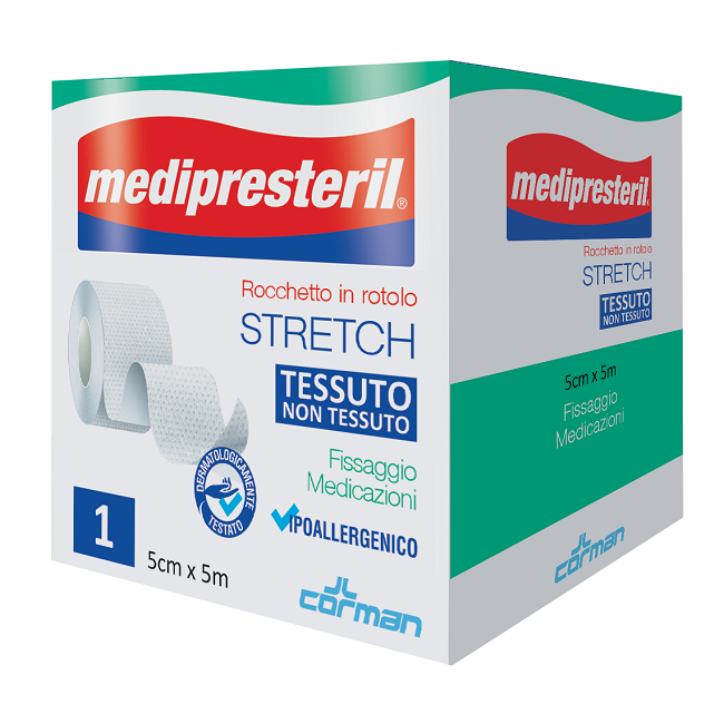 Medipresteril Rocchetto Rotolo Stretch Tessuto Non Tessuto 5 Cm X 500 Cm Medipresteril Rocchetto Rotolo Stretch Tessuto Non Tessuto 5 Cm X 500 Cm