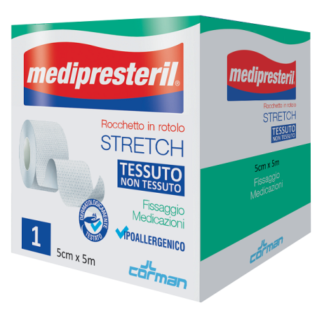Medipresteril Rocchetto Rotolo Stretch Tessuto Non Tessuto 5 Cm X 500 Cm Medipresteril Rocchetto Rotolo Stretch Tessuto Non Tessuto 5 Cm X 500 Cm