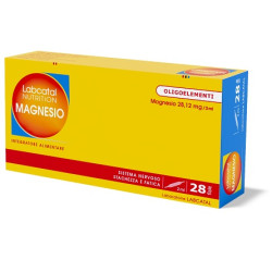 Confezione da 28 fiale di Labcatal Nutrition Magnesio, integratore per il sistema nervoso e la produzione di energia.