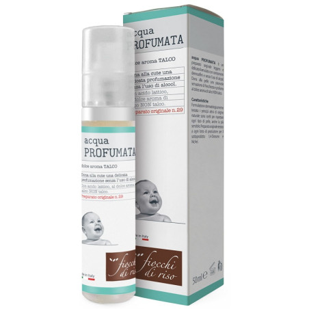 Flacone da 50 ml di Fiocchi Di Riso Acqua Profumata Rinfrescante Con Talco 50. Flacone da 50 ml di Fiocchi Di Riso Acqua Profumata Rinfrescante Con Talco 50.