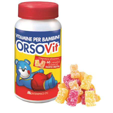Confezione da 60 orsetti gommosi di Orsovit Multivitaminico per bambini Confezione da 60 orsetti gommosi di Orsovit Multivitaminico per bambini
