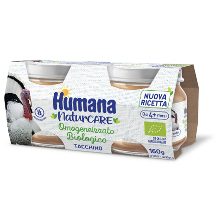 HUMANA OMOGENEIZZATO TACCHINO BIO 2 VASETTI DA 80 G HUMANA OMOGENEIZZATO TACCHINO BIO 2 VASETTI DA 80 G
