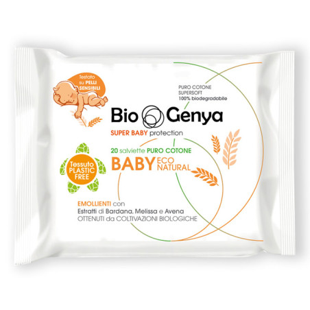 BIOGENYA ECO NATURAL SALVIETTINA BABY COTONE 20 PEZZI BIOGENYA ECO NATURAL SALVIETTINA BABY COTONE 20 PEZZI