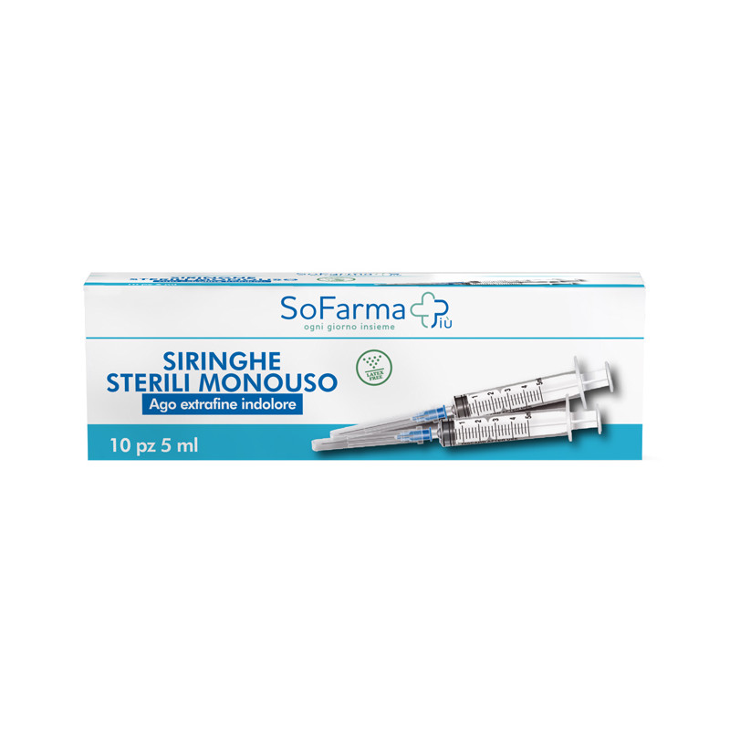 Siringa Sterile 5mm Gauge 23 Sofarmapiu\' 10 Pezzi Siringa Sterile 5mm Gauge 23 Sofarmapiu\' 10 Pezzi