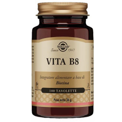 Confezione da 100 tavolette di Solgar Vita B8 Integratore Per Bellezza Della Pelle e Capelli Forti.