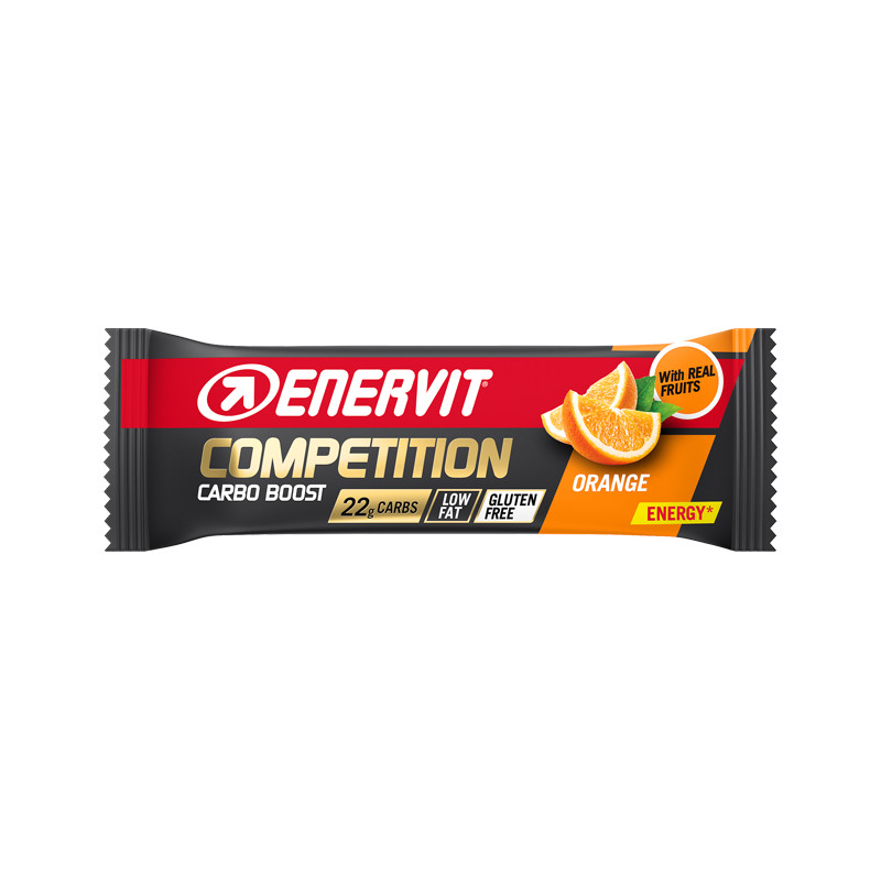 Barretta da 30 g di Enervit Power Sport Competition Gusto Arancia, barretta energetica contro l'affaticamento.