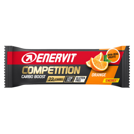 Barretta da 30 g di Enervit Power Sport Competition Gusto Arancia, barretta energetica contro l'affaticamento.
