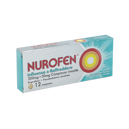 Nurofen Influenza e Raffreddore 200 mg + 30 mg 12 compresse