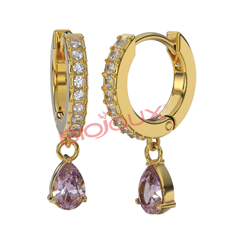 Bjt317 Orecchini Ines Viola Gold Plated Bjt317 Orecchini Ines Viola Gold Plated