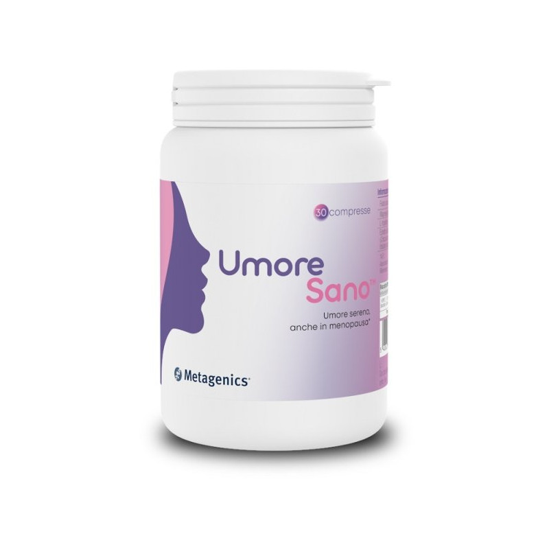 Confezione da 30 compresse di Umore Sano, integratore per migliorare l'umore delle donne. Confezione da 30 compresse di Umore Sano, integratore per migliorare l'umore delle donne.