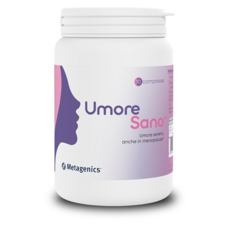 Confezione da 30 compresse di Umore Sano, integratore per migliorare l'umore delle donne.
