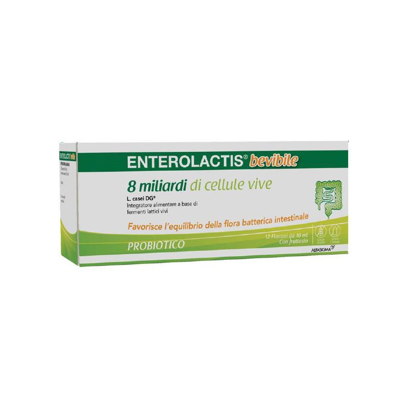 Confezione da 12 flaconcini da 10 Ml di Enterolactis integratore di fermenti lattici vivi Confezione da 12 flaconcini da 10 Ml di Enterolactis integratore di fermenti lattici vivi