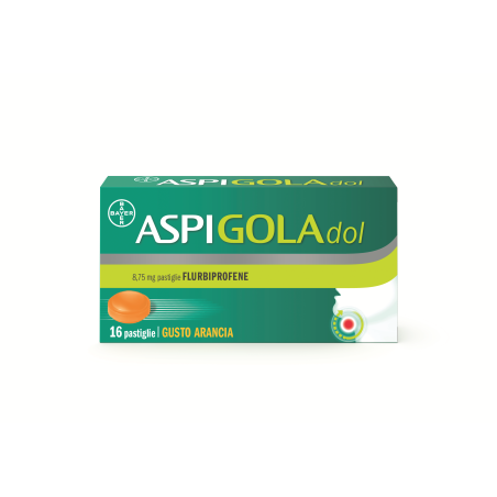 Bayer Aspigoladol Farmaco Antinfiammatorio Antidolorifico Per La Gola Flurbiprofene 8,75 Mg 16 Pastiglie