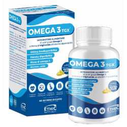Confezione da 180 softgel di Omega 3 TGX, integratore per il benessere del cuore e della vista.