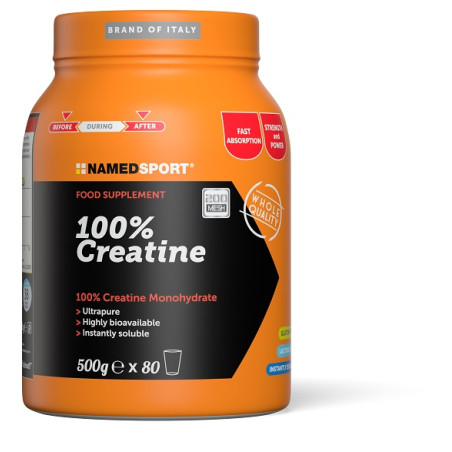 Barattolo da 500 gr di Named Sport 100% Creatine Integratore Energetico Per Sportivi Polvere. Barattolo da 500 gr di Named Sport 100% Creatine Integratore Energetico Per Sportivi Polvere.