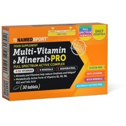 Confezione da 30 compresse di Named Sport Multi-Vitamin & Mineral Pro Integratore Multivitaminco E Multiminerale.