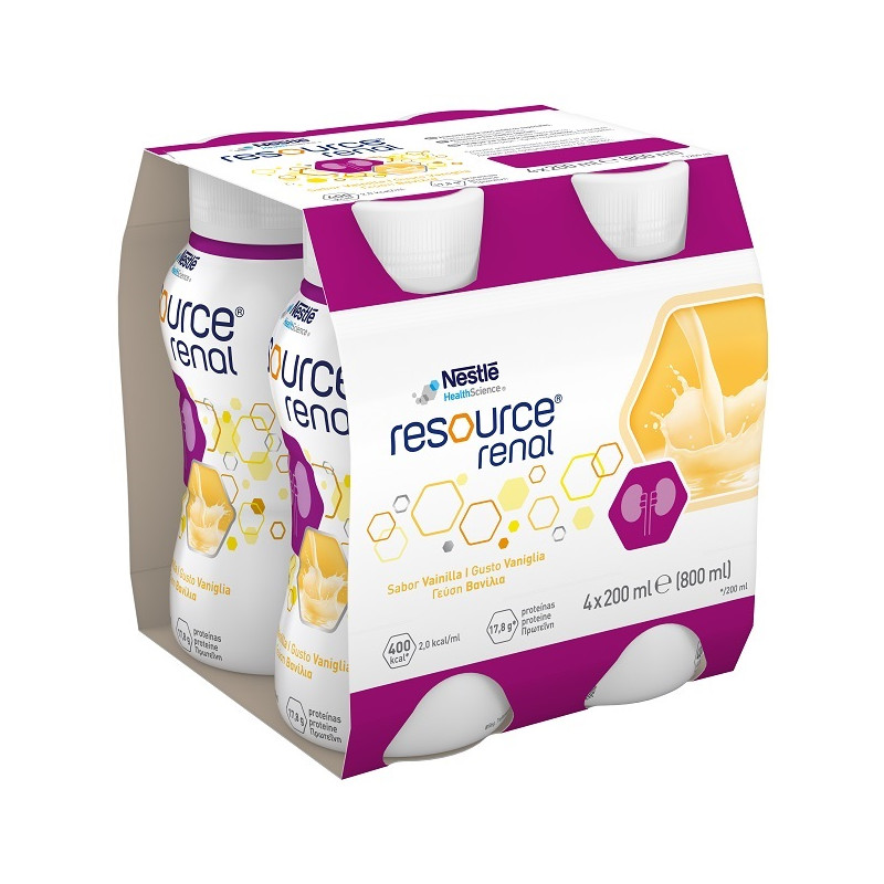 RESOURCE RENAL VANIGLIA 4 BOTTIGLIETTE DA 200 ML RESOURCE RENAL VANIGLIA 4 BOTTIGLIETTE DA 200 ML