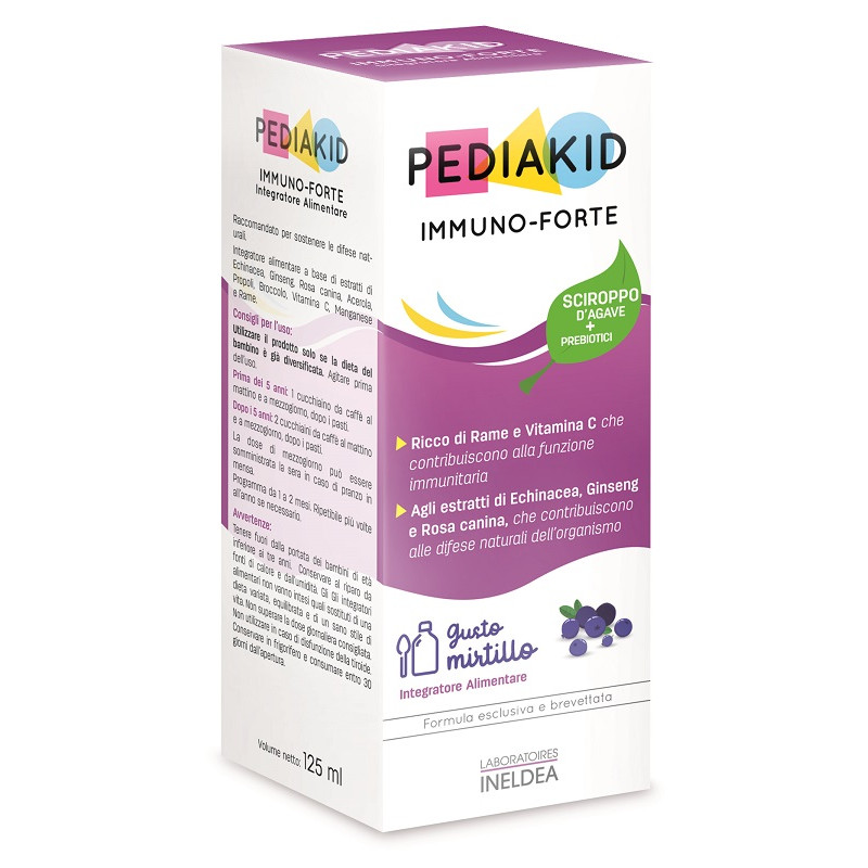 Flacone da 125 ml di Pediakid Immuno Forte Sciroppo Integratore Per Le Difese Immunitarie Dei Bambini. Flacone da 125 ml di Pediakid Immuno Forte Sciroppo Integratore Per Le Difese Immunitarie Dei Bambini.