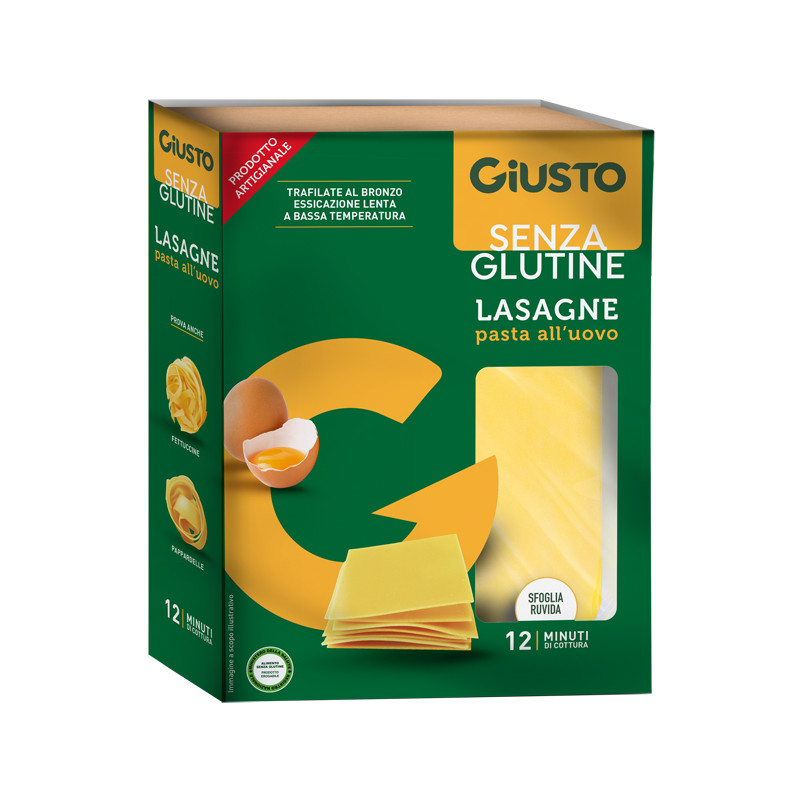GIUSTO SENZA GLUTINE SFOGLIE LASAGNE 200 G GIUSTO SENZA GLUTINE SFOGLIE LASAGNE 200 G