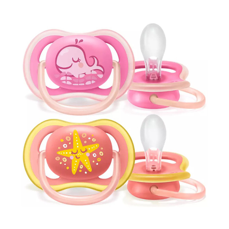 AVENT ULTRA AIR SUCCHIETTO BALENA/STELLA FEMMINA 6-18 MESI 2 PEZZI AVENT ULTRA AIR SUCCHIETTO BALENA/STELLA FEMMINA 6-18 MESI 2 PEZZI