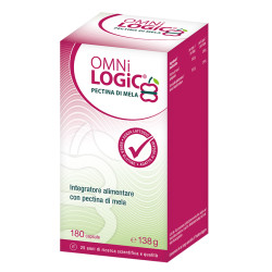 Confezione da 180 capsule di Omni Logic Pectina Mela, integratore per intestino e salute metabolica.