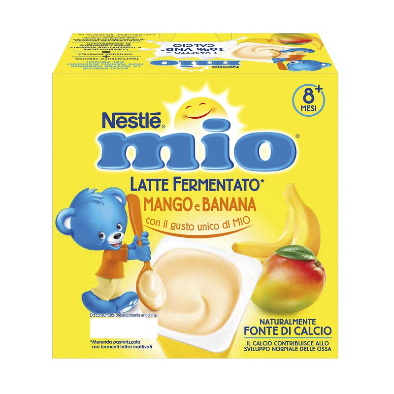 MIO MERENDA LATTE FERMENTATO MANGO E BANANA 4 PEZZI DA 100 G MIO MERENDA LATTE FERMENTATO MANGO E BANANA 4 PEZZI DA 100 G