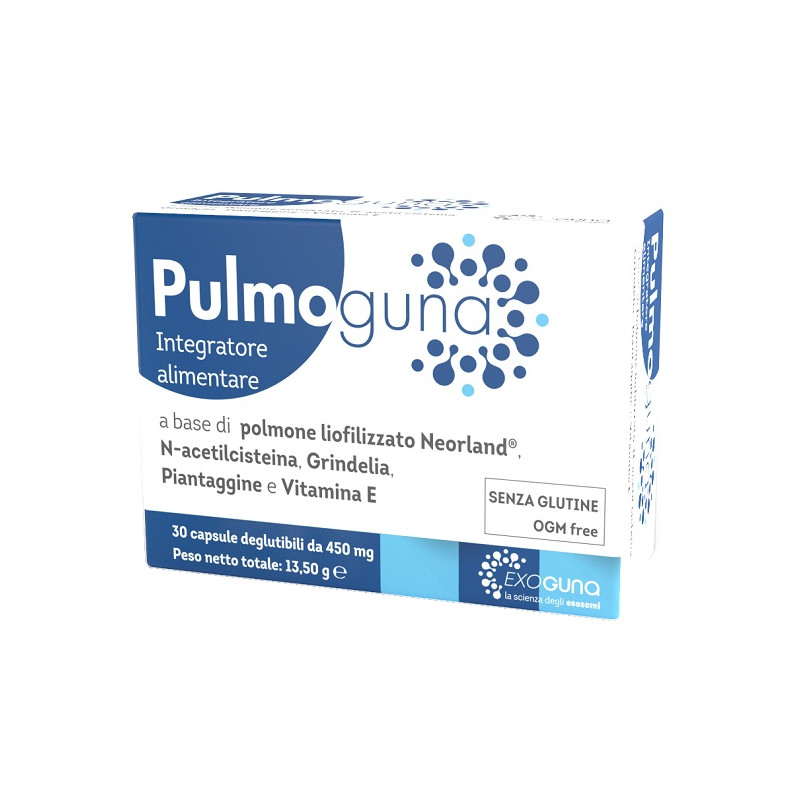 Confezione da 30 capsule di Guna Pulmoguna Integratore Per Il Benessere Respiratorio. Confezione da 30 capsule di Guna Pulmoguna Integratore Per Il Benessere Respiratorio.