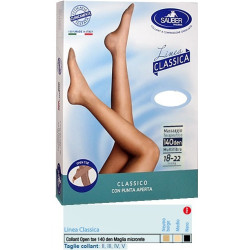 SAUBER COLLANT OPEN TOE MAGLIA MICRORETE 140 DEN COLORE MEDIO 5 LINEA CLASSICA