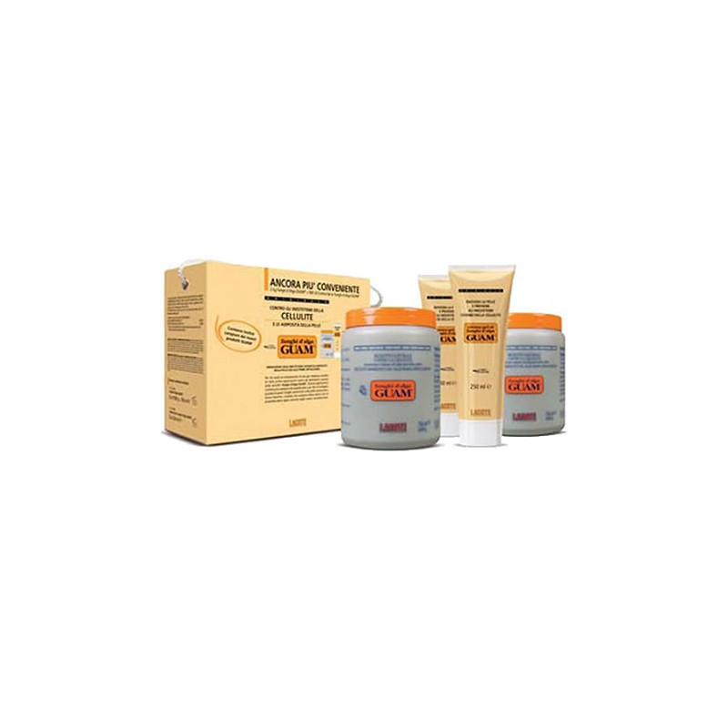 GUAM FANGHI D'ALGA DOPPIA CONVENIENZA CON FANGHI D'ALGA GUAM 2 X 1 KG + CREMA GEL 2 X 250 ML GUAM FANGHI D'ALGA DOPPIA CONVENIENZA CON FANGHI D'ALGA GUAM 2 X 1 KG + CREMA GEL 2 X 250 ML