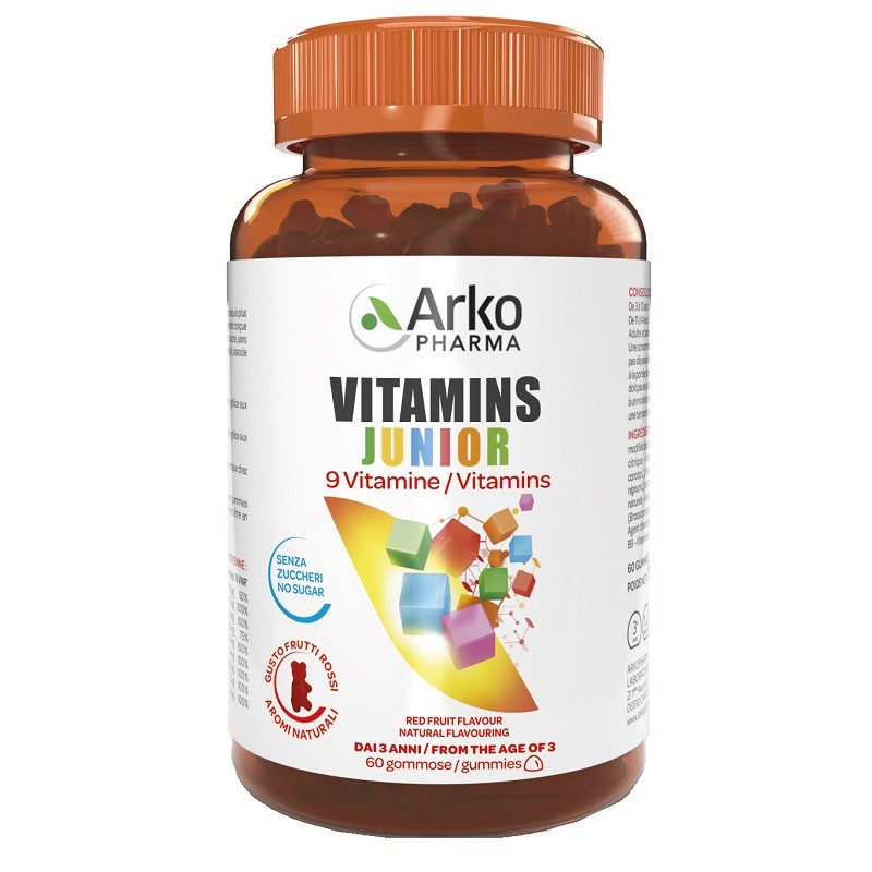 VITAMINS JUNIOR 60 GUMMIES SENZA ZUCCHERI GUSTO FRUTTI ROSSI VITAMINS JUNIOR 60 GUMMIES SENZA ZUCCHERI GUSTO FRUTTI ROSSI