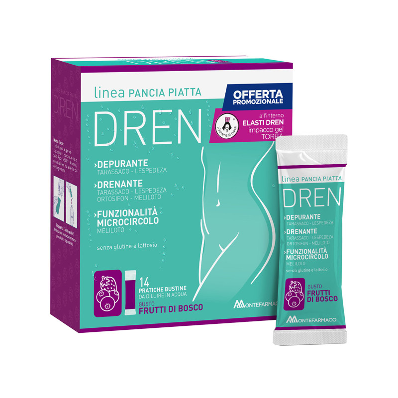 Pancia Piatta Dren Frutti Di Bosco 14 Bustine Stick Pack + Torba Drenante Pancia Piatta Dren Frutti Di Bosco 14 Bustine Stick Pack + Torba Drenante