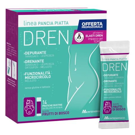 Pancia Piatta Dren Frutti Di Bosco 14 Bustine Stick Pack + Torba Drenante Pancia Piatta Dren Frutti Di Bosco 14 Bustine Stick Pack + Torba Drenante