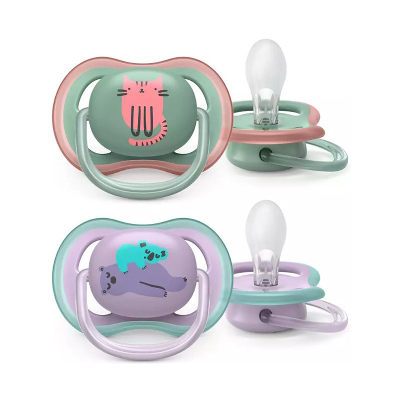 AVENT SUCCHIETTO ULTRA AIR 6-18M FEMMINA GATTO/ORSETTI 2 PEZZI AVENT SUCCHIETTO ULTRA AIR 6-18M FEMMINA GATTO/ORSETTI 2 PEZZI