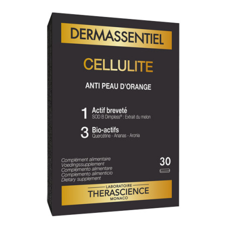 Confezione da 30 compresse di Dermaessentiel Cellulite, integratore depurativo e anticellulite. Confezione da 30 compresse di Dermaessentiel Cellulite, integratore depurativo e anticellulite.