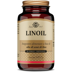 Barattolo da 90 perle di Solgar Linoil, integratore per il controllo del colesterolo.