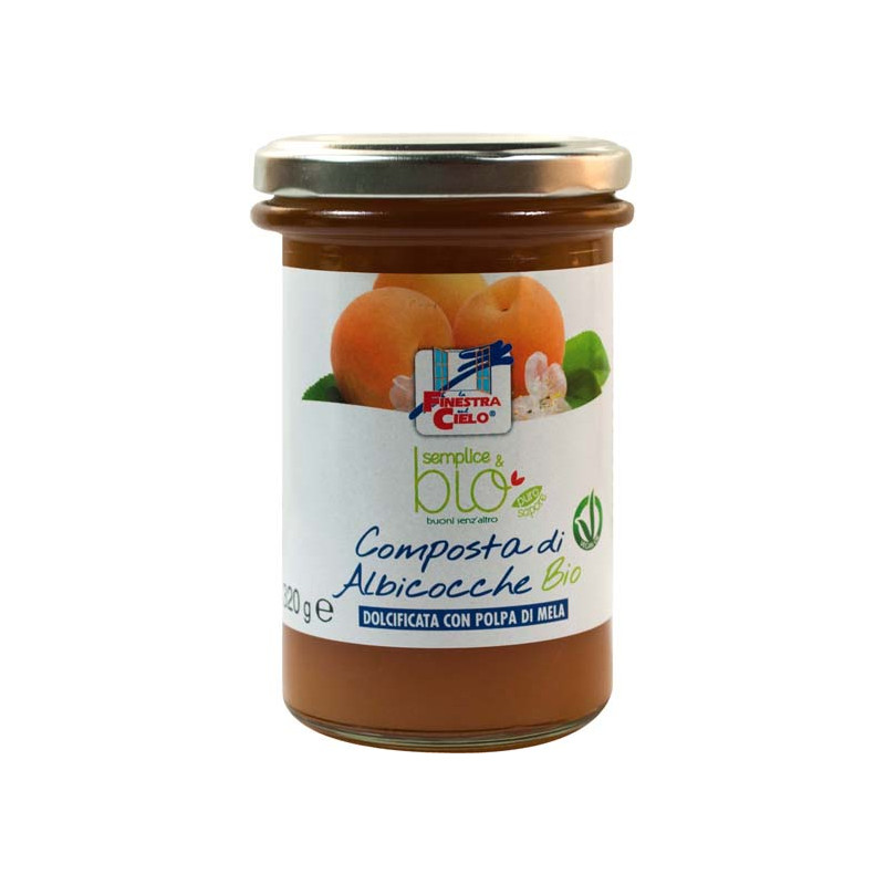 COMPOSTA DI ALBICOCCA CON POLPA DI MELA BIO 320 G COMPOSTA DI ALBICOCCA CON POLPA DI MELA BIO 320 G