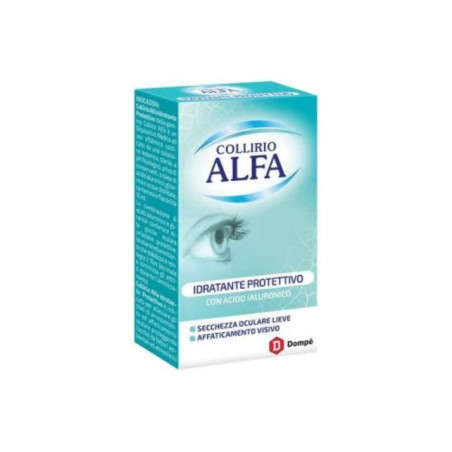 Flacone multidose da 10 Ml di Dompè collirio Alfa idratante e protettivo Flacone multidose da 10 Ml di Dompè collirio Alfa idratante e protettivo