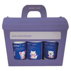 Alvita Cofanetto Baby 5 Pezzi 1 Bagno Shampoo 300 Ml + 1 Crema Viso Corpo 300 Ml + 1 Detergente Mani Viso 300 Ml + 1 Pasta Ossid