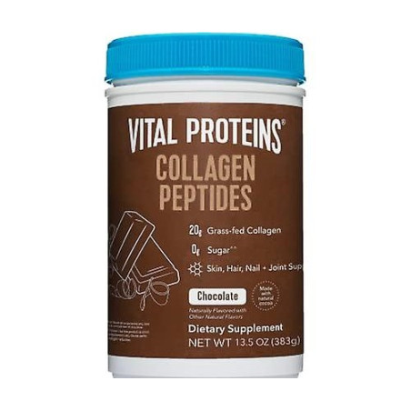 Barattolo da 297 grammi di Vital Proteins Collagen Peptides Integratore Di Collagene In Polvere Gusto Cacao.