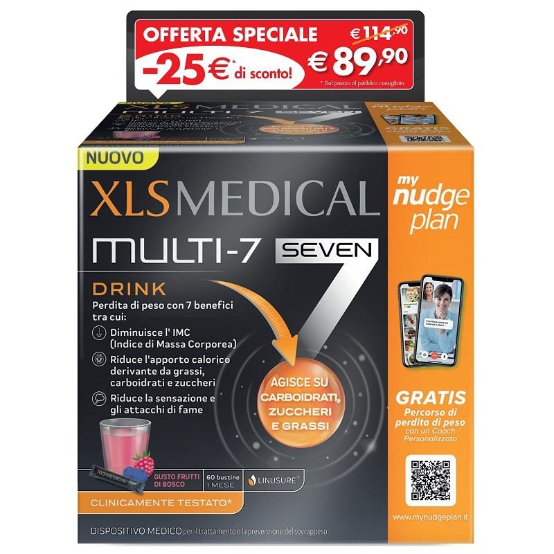 Xls Medical Multi 7 Integratore Per Perdere Peso 60 Bustine Xls Medical Multi 7 Integratore Per Perdere Peso 60 Bustine